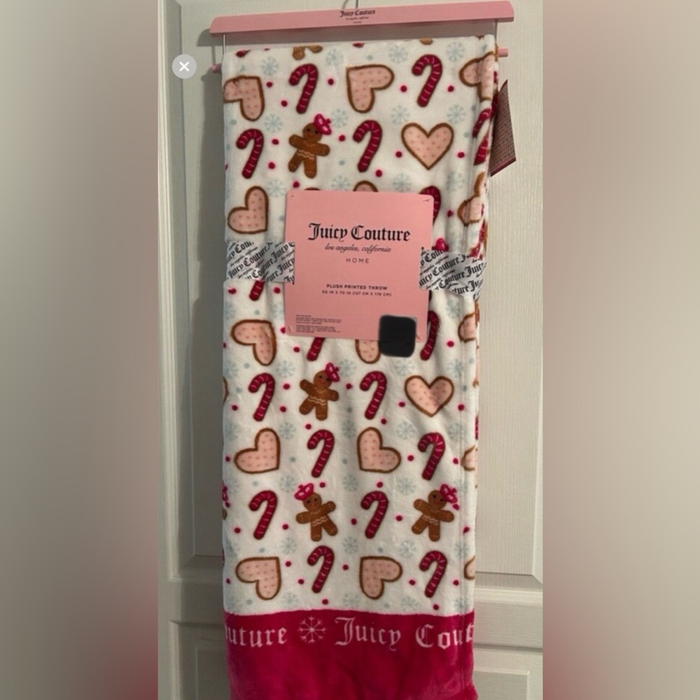 Juicy couture Christmas throw blanket gingerbread